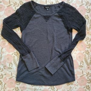 Lucky Brand Thermal Crochet Top